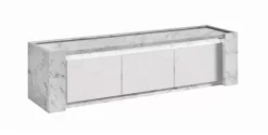 Sale Basika Clotilda marbré blanc/laqué blanc