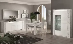 Sale Basika Clotilda marbré blanc/laqué blanc