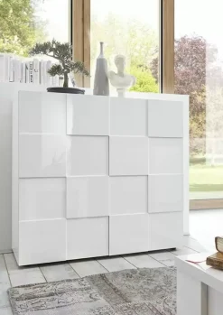 Store Basika Damier blanc brillant