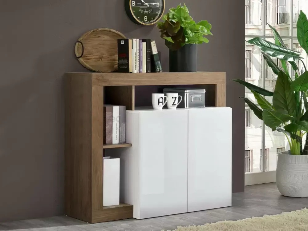 Best Sale Basika Fribourg laqué blanc/chene mercure