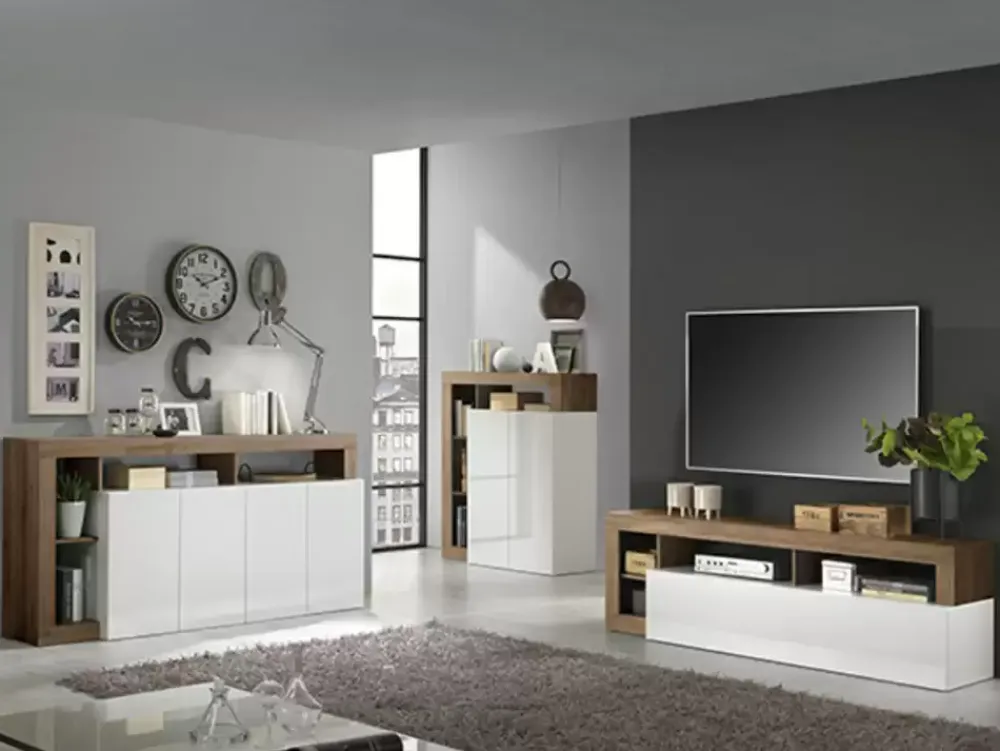 Best Sale Basika Fribourg laqué blanc/chene mercure