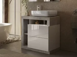 Discount Basika Fribourg salle de bain blanc/béton