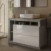 Store Basika Fribourg salle de bain blanc/béton