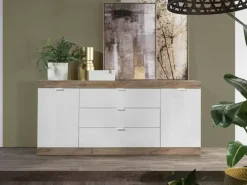 Store Basika Lime chene cadiz/blanc brillant
