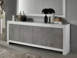 Clearance Basika Modena laquée blanc/béton