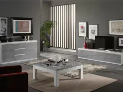 Hot Basika Roma laqué blanc/marbré gris