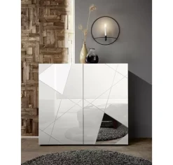 Shop Basika Victoria laqué blanc brillant avec miroir